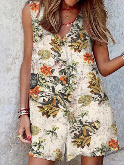 Stylish Women V Neck Sleeveless Rompers 2023 ZANZEA Summer Jumpsuits Short Playsuits Casual Solid Loose Beach Overalls Oversized