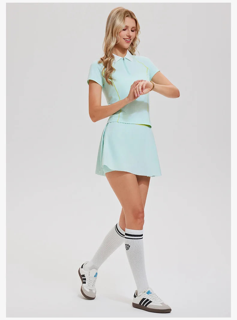 WESTSHAN EU US Size Women A-Line High-Waisted Safty Shorts Pleated Skirt Pickball Tennis Jogger Badminton Golf Sports Skirt
