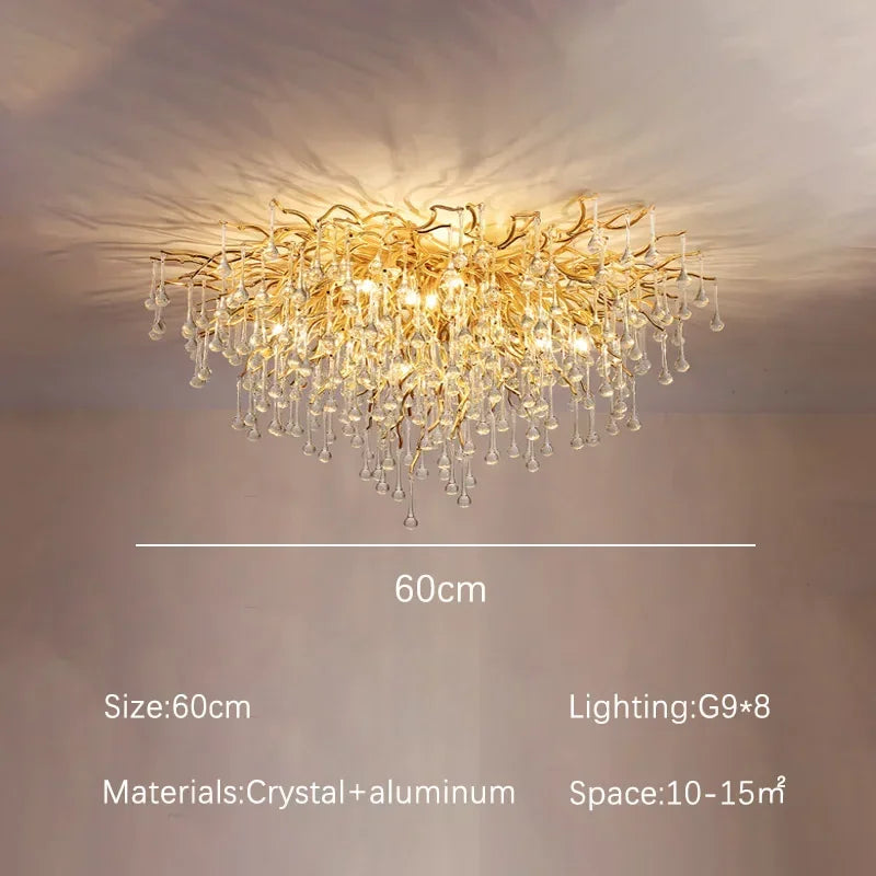 Rectangle Luxury Gold Crystal Chandelier For Dining Living Room Lobby Kitchen Table Modern Lurxy Gold Crystal Celling Chandelier