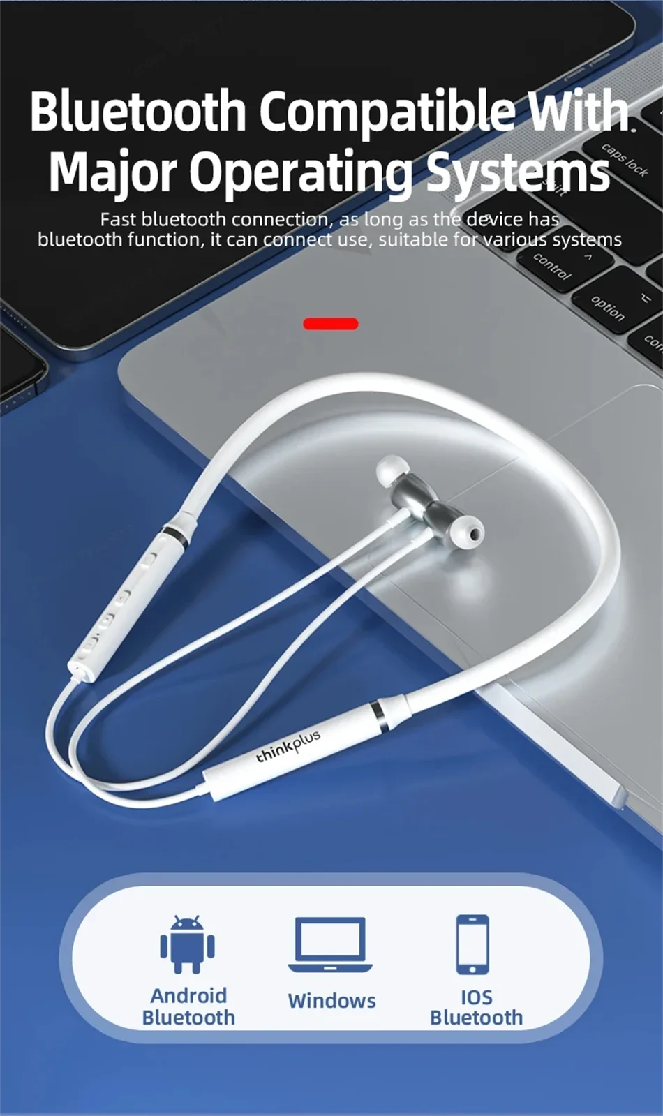 Lenovo Bluetooth Earphones HE05X Wireless Earbuds Magnetic Neckband Earphone Waterproof Sport Headset Mic Noise Cancelling