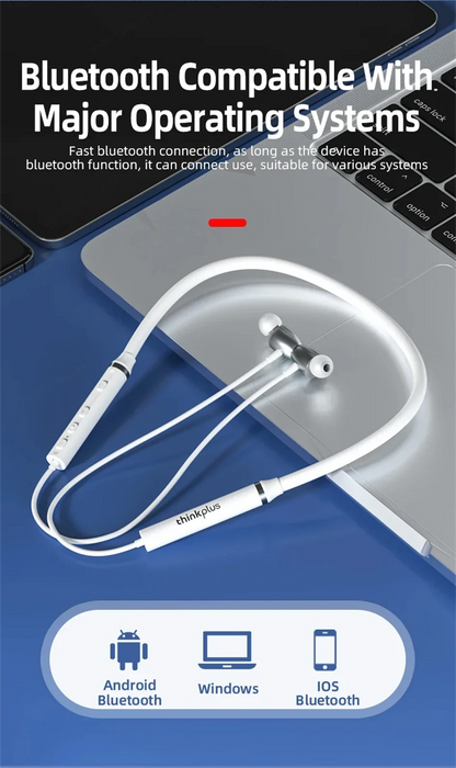 Lenovo Bluetooth Earphones HE05X Wireless Earbuds Magnetic Neckband Earphone Waterproof Sport Headset Mic Noise Cancelling