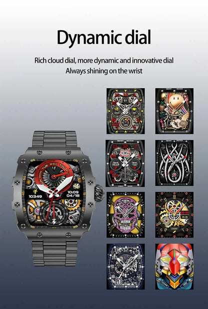 New Trend Smart Watch 1.76 inch AMOLED 3D Dynamic Dial IP67 Waterproof Bluetooth Call NFC Voice Assistant Men Sports Smartwatch