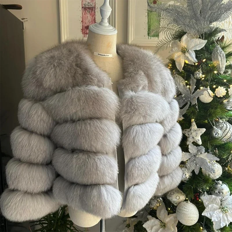 Women's Fur Coat Fox Fur Jackets for Women Clothing Natural Real Fox Fur Jacket Coats for Women Fur Jacket in Promotion
