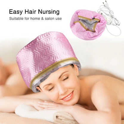 Hair Steamer Cap 220V Electric Heat Cap for Deep Conditioning Hot Oil Hair Mask Repair Damaged Hair Reduce Frizz Split Ends Home