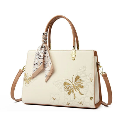Genuine Brand  Women Bags Luxury  PU Leather  Embroidery Shoulder Bags Crossbody Messenger Bags for Women Casual Tote Sac A Main