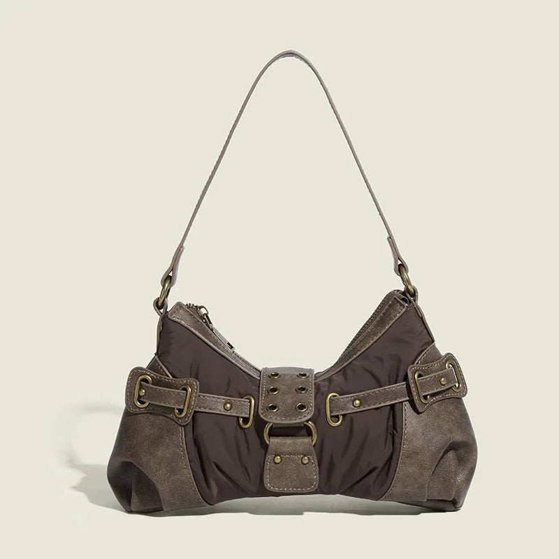 England Style Bags For Women Luxury Designer Handbags And Purses New In Polyester Vintage Rivet Small Underarm Shoulder Bag
