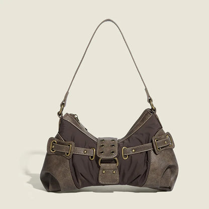 England Style Bags For Women Luxury Designer Handbags And Purses New In Polyester Vintage Rivet Small Underarm Shoulder Bag