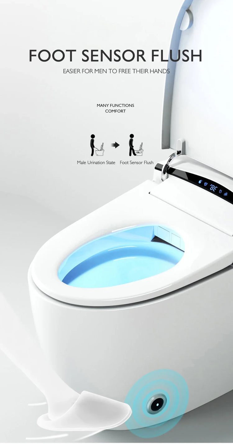 110V/220V Black One‑Piece Smart Toilet Automatic Electric Intelligent Bidet Toilet Modern Luxury WC for Bathroom Home Use