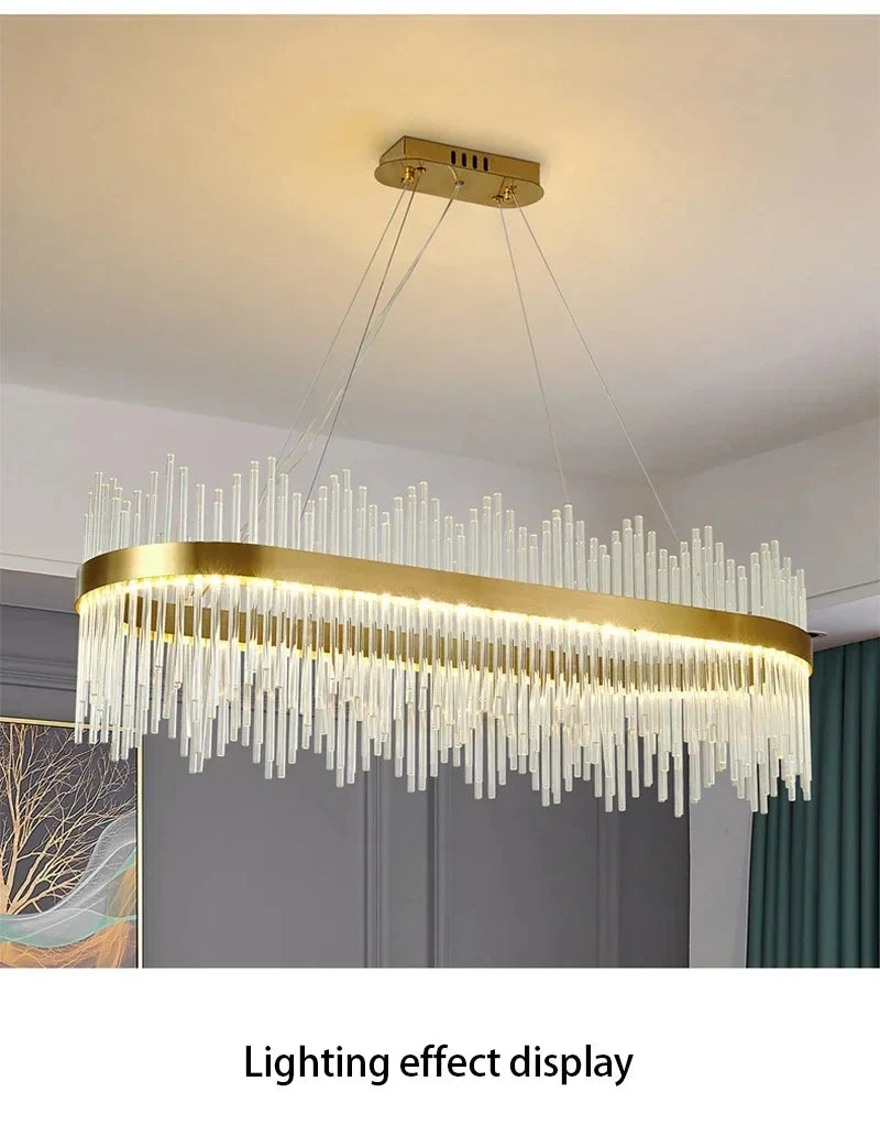 Modern Luxury Crystal Ceiling Chandelier Stainless Steel Living Room Lights Home Decor Dining Room Pendant Lamp Interior Bedroom
