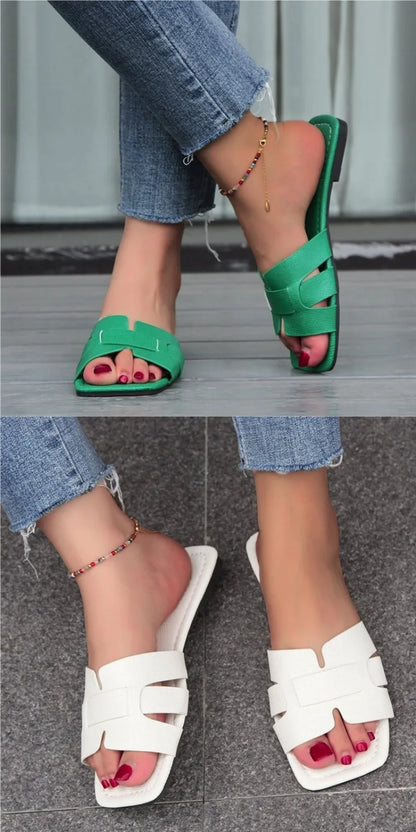 Luxury Brand Designer Women'S Sandals Fashionable And Elegant Flat Shoes Sexy Casual Beach Shoes Summer Outdoor Slippers women