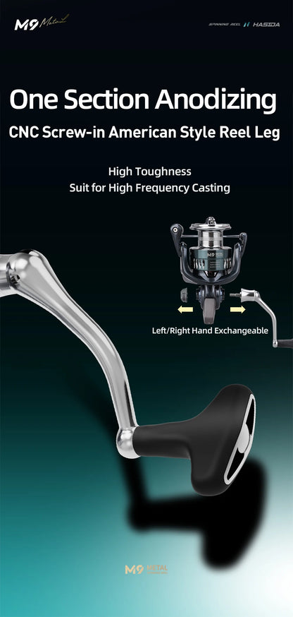 HASIDA M9 Full Metal Sea Spinning Reel 12kg Max Drag Slow Descent Dense 6 Sets Waterproof System Professional for Saltwater