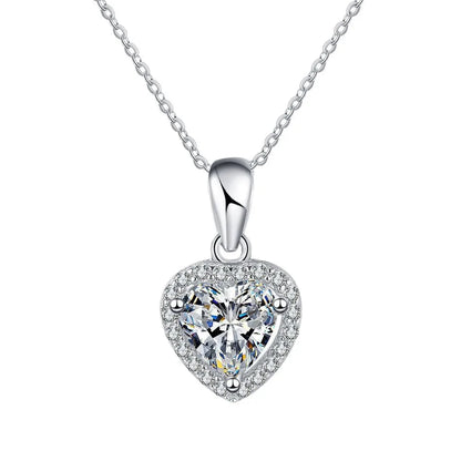 Light Luxury Heart Irregular Full Pave Choker Necklace PT950 Platinum for Women, 1 Carat Moissanite Gentle Unique Trendy Jewelry