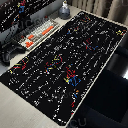Black Mousepad E=mc2 Formula Science Mouse Pad Math Desk Pad Extended PC Keyboard Mats Large XXL Gamer Mousepad Desk accessories