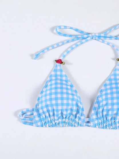 Floral Print Bordered Bikini Set Sexy Swimwear Women 2026 Bikinis Swimsuit Micro Thong Bandage Bathing Suits