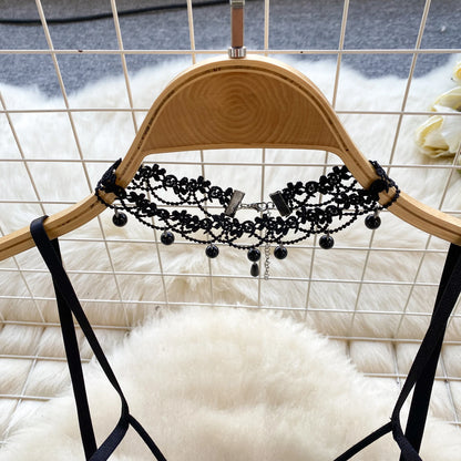Women Lace Patchwork Velour Strappy Catsuits Fashion One Piece Combination Rompers Erotic Fashion Sexy Bunny Bodysuits Cosplay