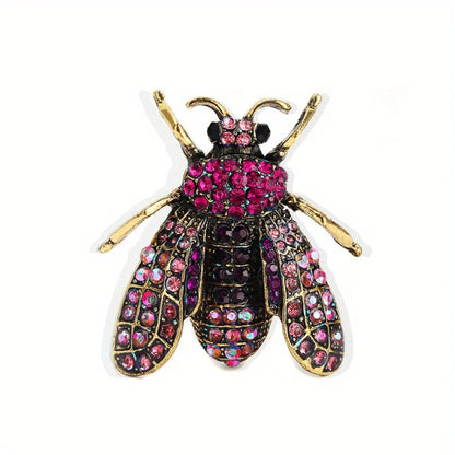 SKEDS Luxury Exaggerated Vintage Women Crystal Bee Brooch Pin Fashion Elegant Lady Exquisite Insect Rhinestone Badges
