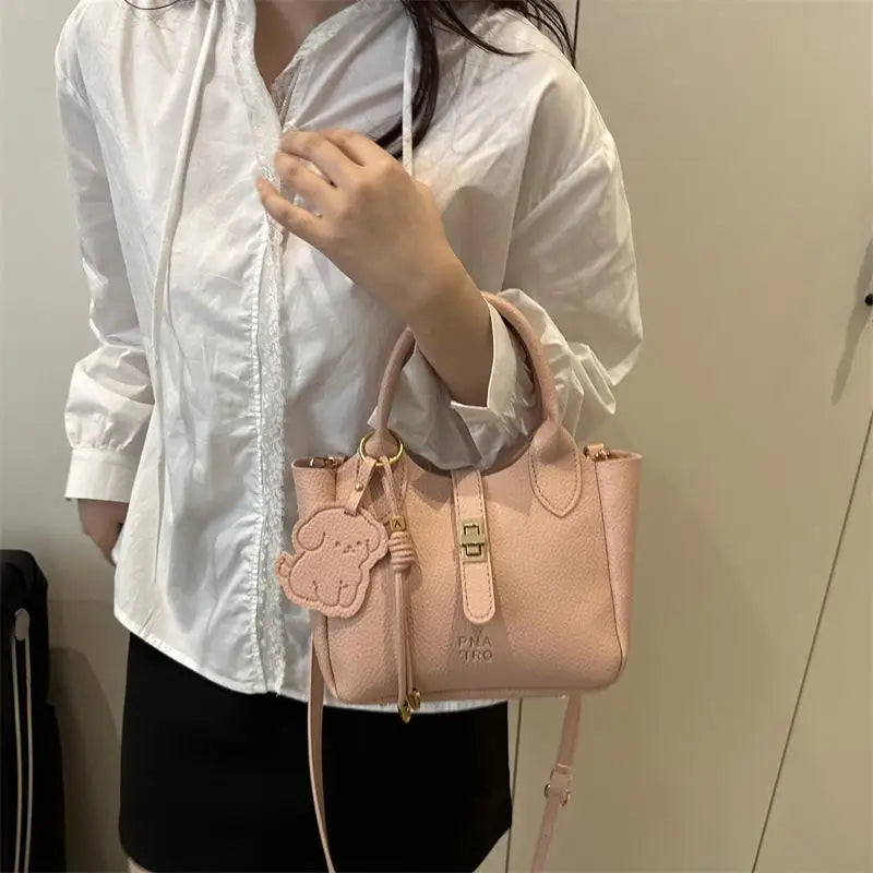 PU Portable Bucket Bag Shoulder Bag Women Fashion Versatile Crossbody Bags Zipper Handbag High Quality Tote Commuter Bags Gifts
