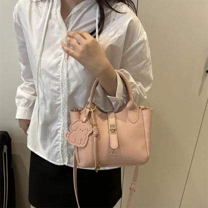 PU Portable Bucket Bag Shoulder Bag Women Fashion Versatile Crossbody Bags Zipper Handbag High Quality Tote Commuter Bags Gifts