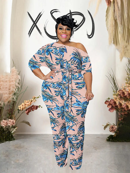 Women Jumpsuit Long Elegant Off Shoulder Sexy Female Jumpsuit Half Sleeve One Piece Plus Size Jumpsuits Wholesale Dropshipping