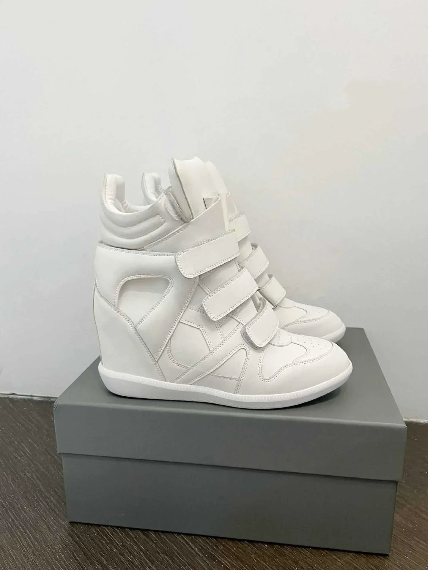 Women's Ankle Boots 2026 New Genuine Leather 8CM Hidden Heel Women Platform Sneakers Fashionable Splice Color Design Women Shoes