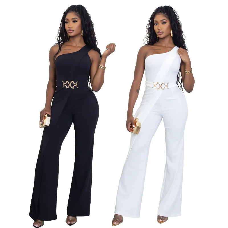 Jumpsuits Women One Piece Sleeveless Overalls Long Pants Tight Waist Rompers Y2k Streetwear Skew Collar Jumpsuit Work 2026