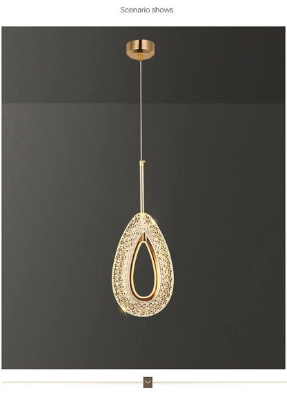 Modern Crystal LED Pendant Lamps Indoor Lighting For Home Decor Led Lights Living Room Bedroom Bedside Hanging Lamp