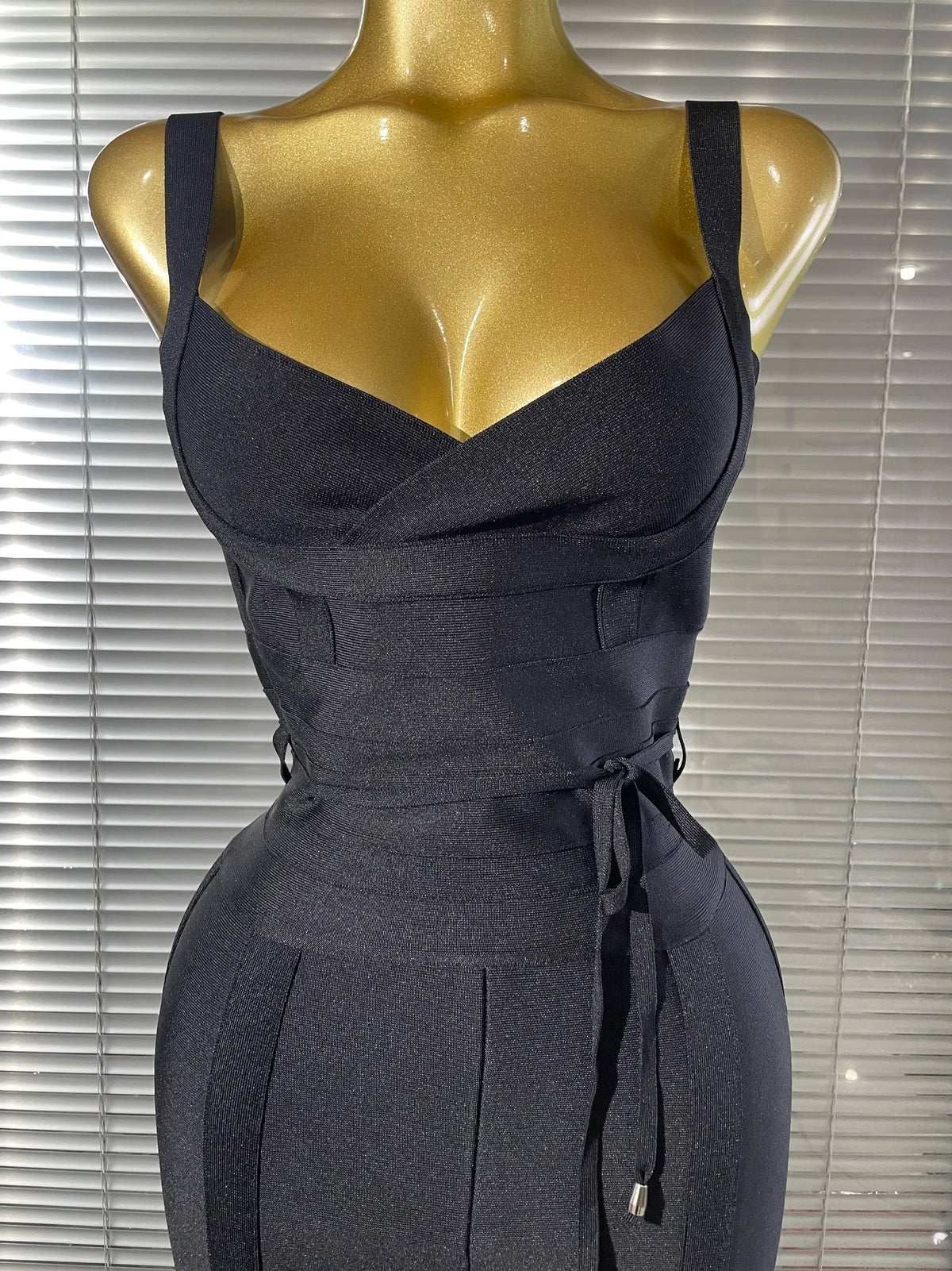 High Quality Women Sleeveless Sexy V-Neck Bodycon Bandage Long Jumpsuit Fashion Celebrate Evening Party Birthday Wear