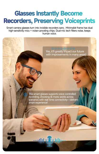 New 8MP Camera Smart Glasses Photography Video AI Intelligent Interactive Translation Call Smart Sunglasses Men Women Eyeglass