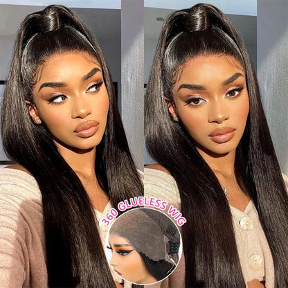 360 Full Hd Lace Front Wear And Go Glueless Straight Wig PreCut Lace Wig Pre plucked Brazilian Straight Human Hair Wig For Women