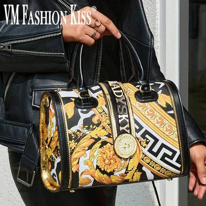 2026 Ladies Hand Bag Classic Geometric Pattern Large-capacity Pillow Handbags Women's Totes Microfiber Messenger Shoulder Bag