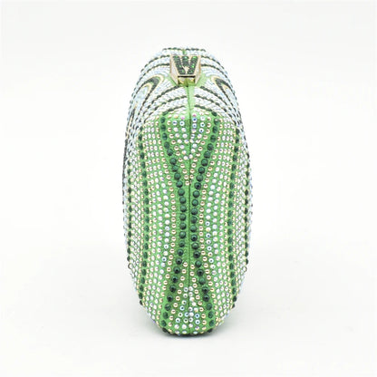 New Shoes and Bag Set African Sets Green Color Italian Shoes with Matching Bag for Women Nigerian Shoes and Bag Set for Wedding