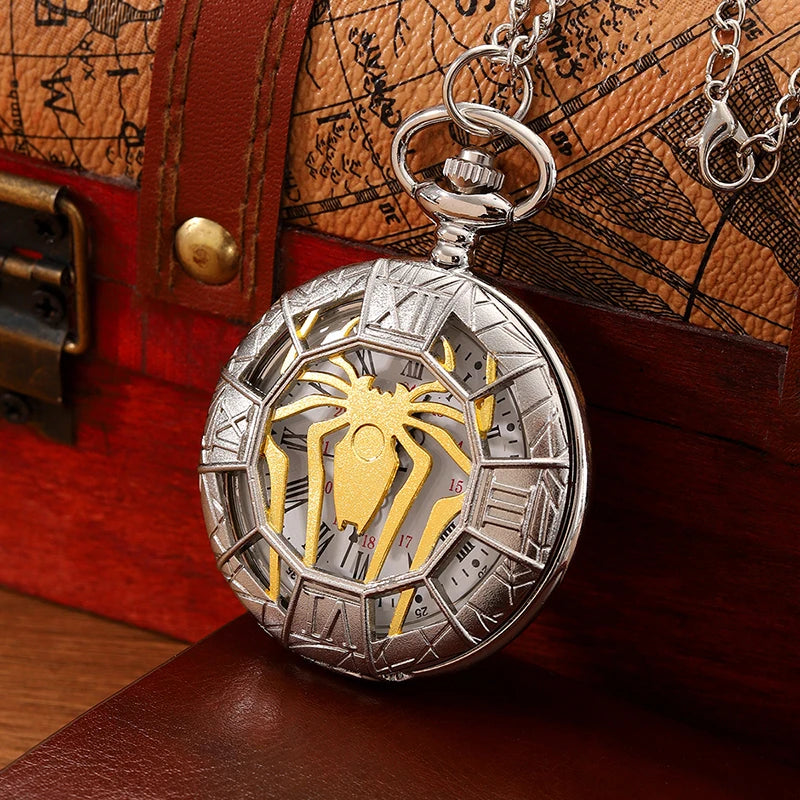 Fashion New Vintage Relief Carved And Hollowed Out Roman  Flip Style Pocket Watch On Chain Pendant Clock Chain Mens Women