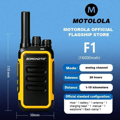 MOTOLOLA 2Pcs Mini Walkie Talkie Portable Two-Way Radio UHF Transceiver Set USB-C Rechargeable Walkie Talkies Long Range COD