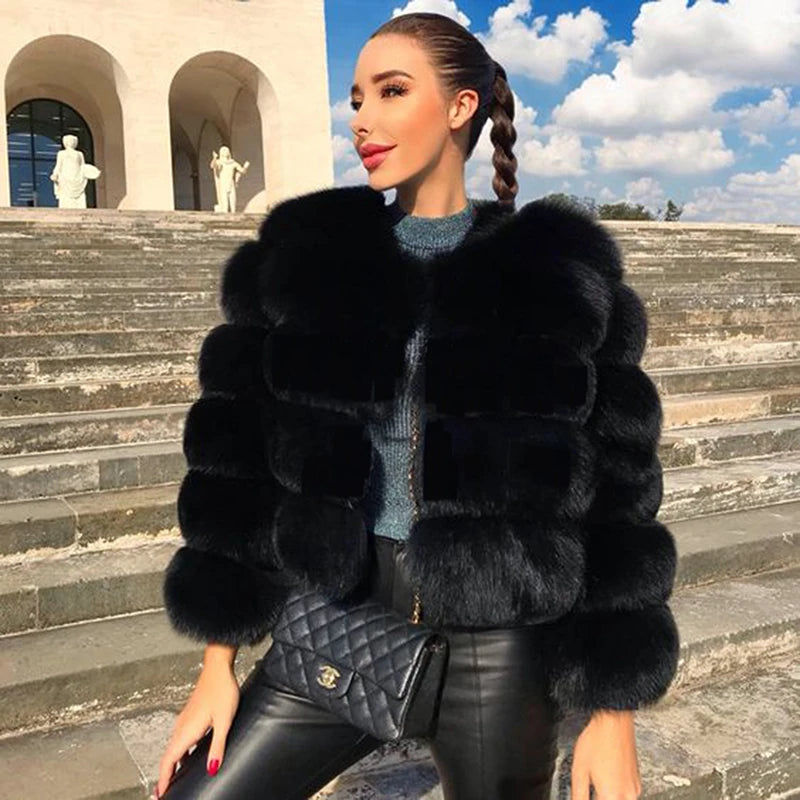 Women's Fur Coat Fox Fur Jackets for Women Clothing Natural Real Fox Fur Jacket Coats for Women Fur Jacket in Promotion
