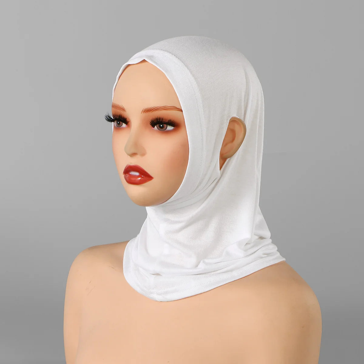 Jersey Cotton Muslim Women Under Hijab Cap With Ear Hole Inner Hijab Cap Round Forehead Underscarf Bonnet Femme Musulman