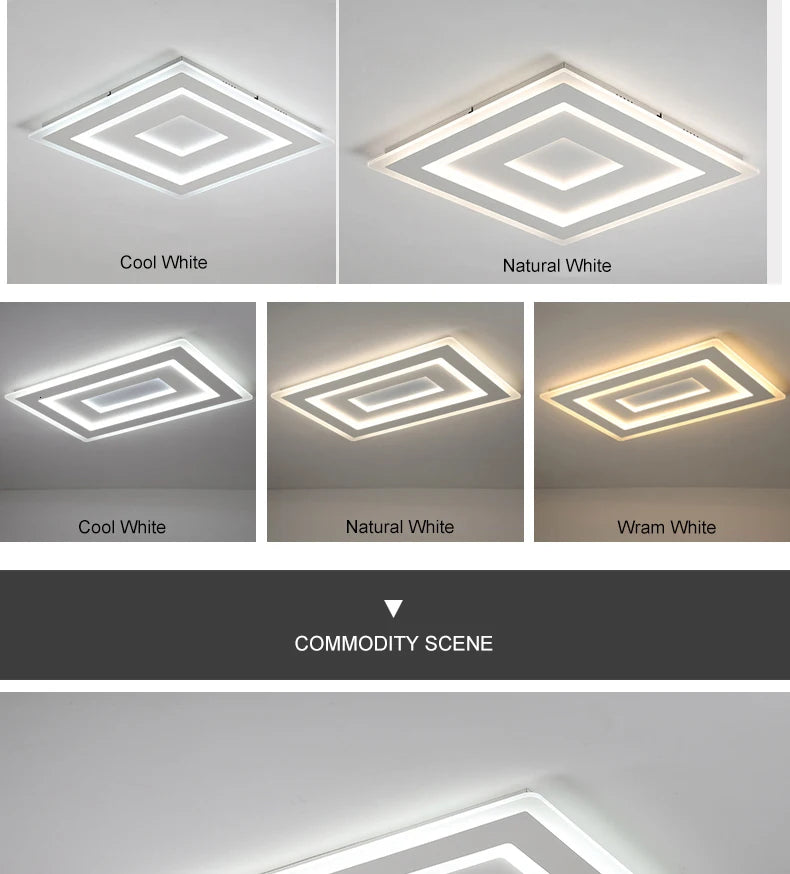 Modern Ultrathin Acrylic LED Ceiling Lamp Home Decor Sqaure LED Ceiling Light Bedroom Living Room Corridor Dimming Ceiling Light