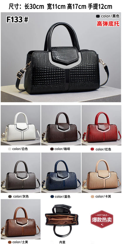 Fashionable Ladies Handbag Soft PU Leather Polyester Lining Zipper Closure Shoulder Bag Essential for Commuting Mothers Day Gift