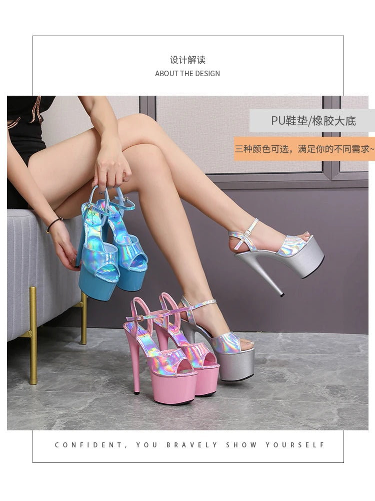 Platform Shoes for Women 2023 Designer Luxury Strip Pole Dance Heels Dance Shoes Red Pink Sandals Women Summer Elegant 20cm High