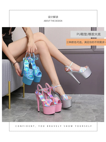 Platform Shoes for Women 2023 Designer Luxury Strip Pole Dance Heels Dance Shoes Red Pink Sandals Women Summer Elegant 20cm High
