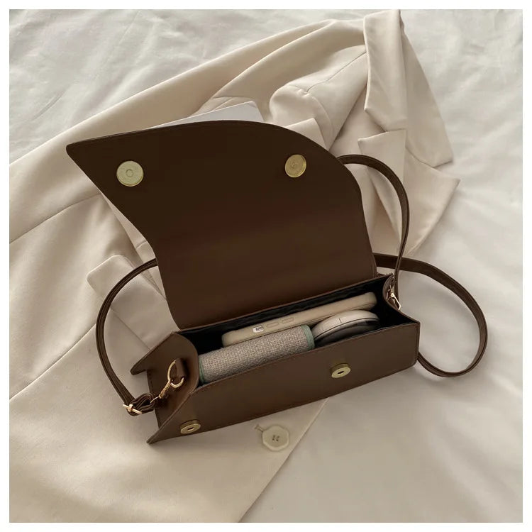 French Style Light Luxury Large Capacity, New Minimalist Design Casual Metal Hand-held Shoulder Crossbody Bags for Women
