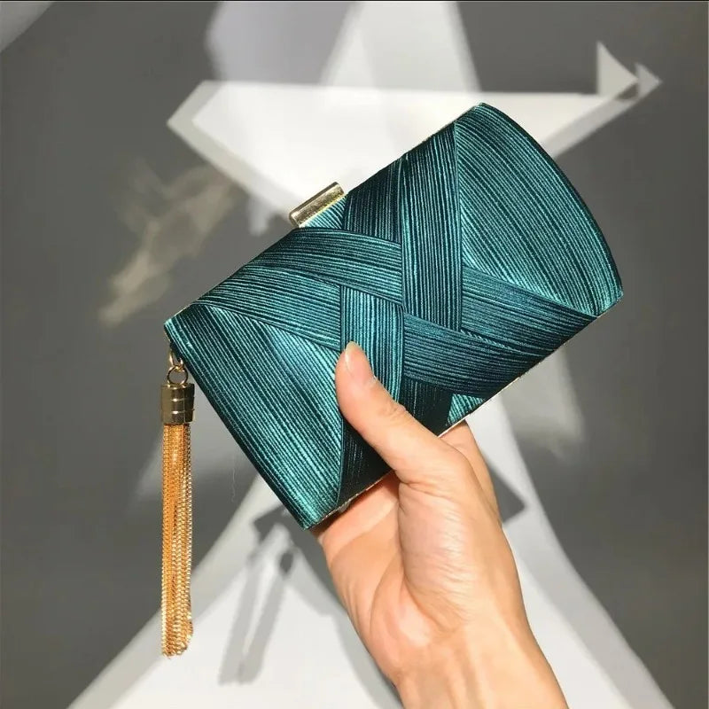 2024 New Fashion Women Evening Bags Tassel Ladies Clutch Purse Shoulder Chain Wedding Party Handbags Bags