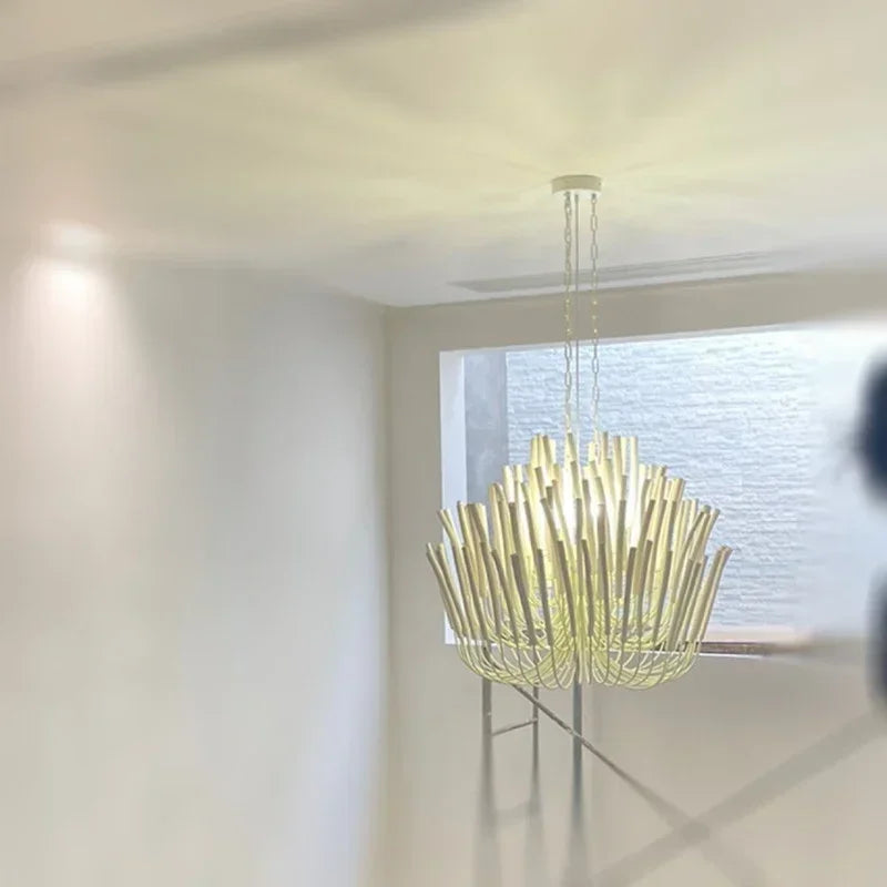SANDYHA Modern Minimalist Pendant Lights Design RestaurantMulti Head Wooden Branches  Chandeliers Living Room Decoration
