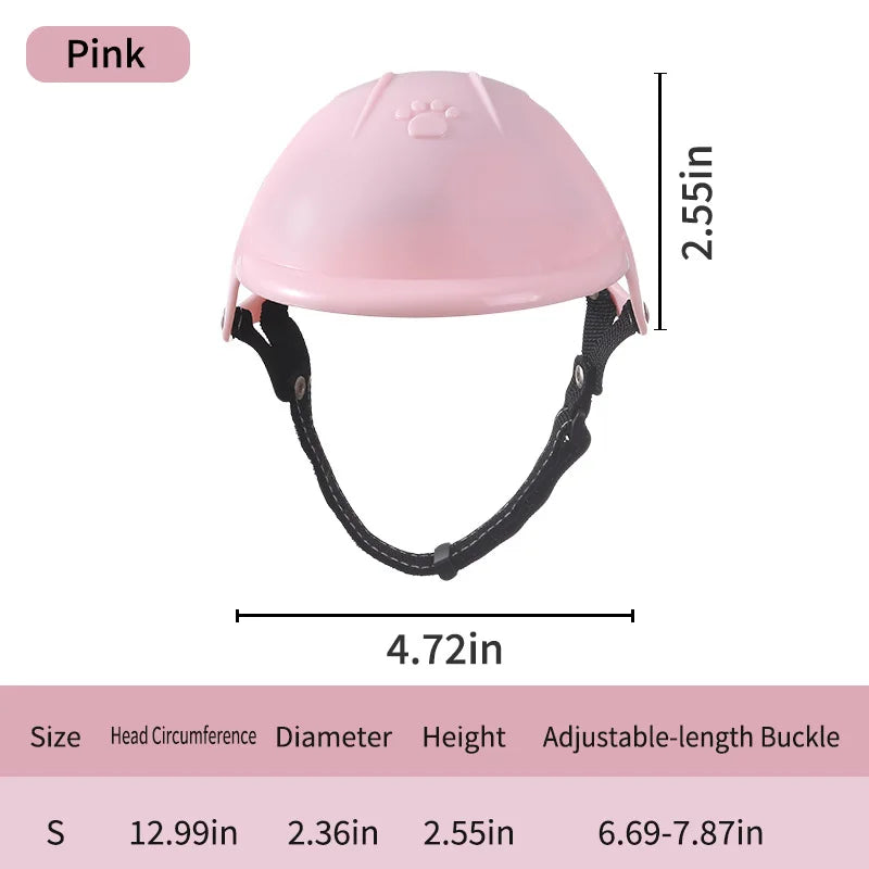 Dog Helmet and Dog Goggles for Small Dogs-Pet Motorcycle Helmet Hat with Ear Holes Adjustable Straps for Puppy Riding