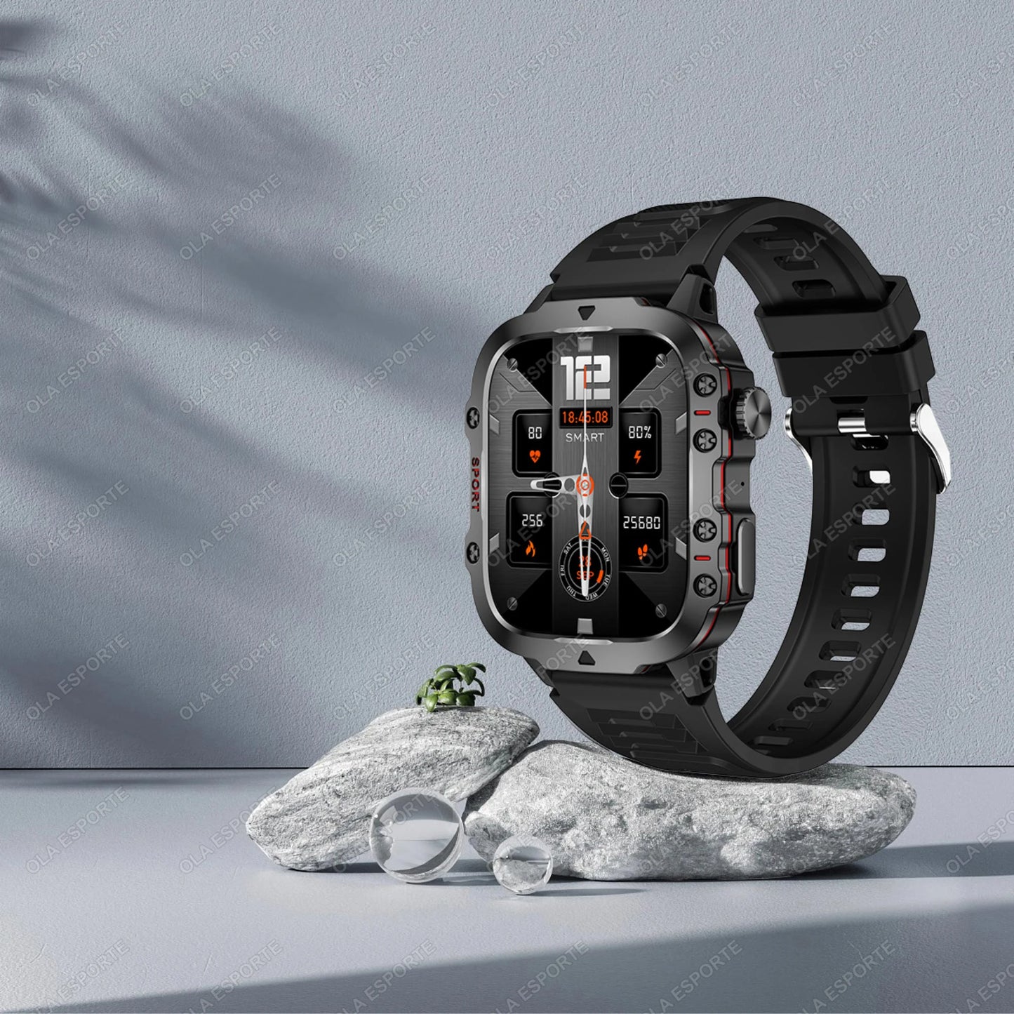 2025 New Military Smart Watch Men IP68 5ATM Outdoor Sports Fitness Tracker Health Monitoring 1.81Inch Bluetooth Calls Smartwatch