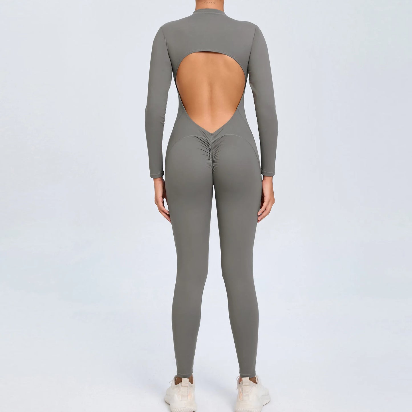 2026 Pad Zipper Long Sleeve Yoga Set Women One Piece Jumpsuit Gym Workout Shorts Fitness Bodysuit Sports Athletic Suit XP358