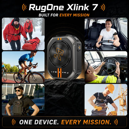 RugOne Xlink 7 4G Walkie Talkie Pocket-Sized AI Noise Cancellation GPS SOS IP68 /IP69K Outdoor  SIM card 1020mAh