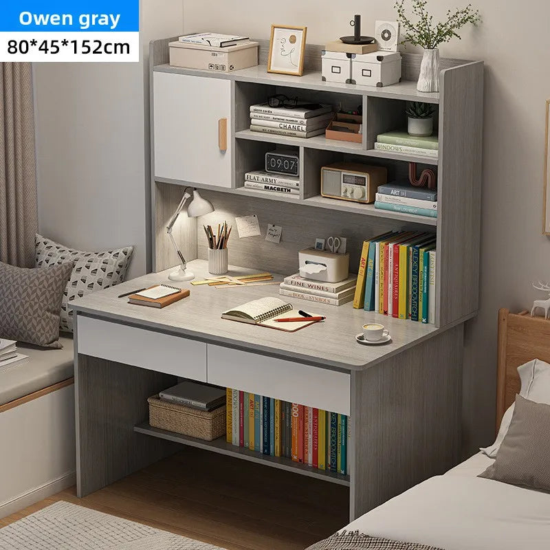 Aesthetic Desk Home Modern Simple Bookshelf Integrated Student Bedroom Learning To Write With Drawing Desk Office Computer Desk