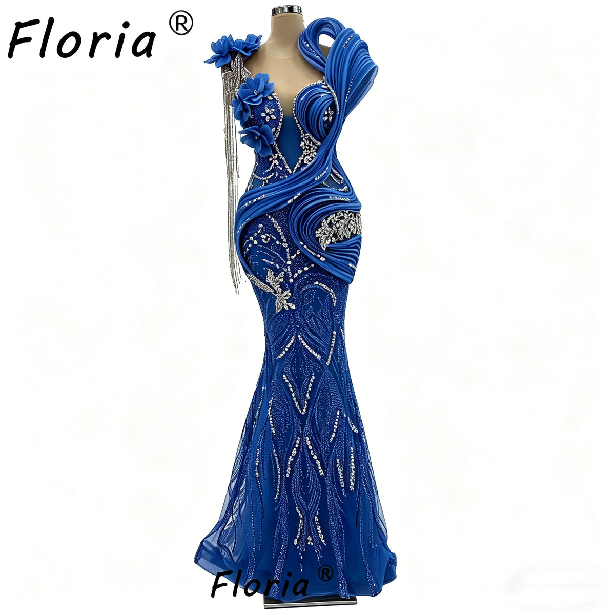 Arabic Pink Mermaid Prom Dress Silver Beads Crystal Sparkly Tassel Party Birthday Dresses Elegantes Customized Formal Gowns 2025