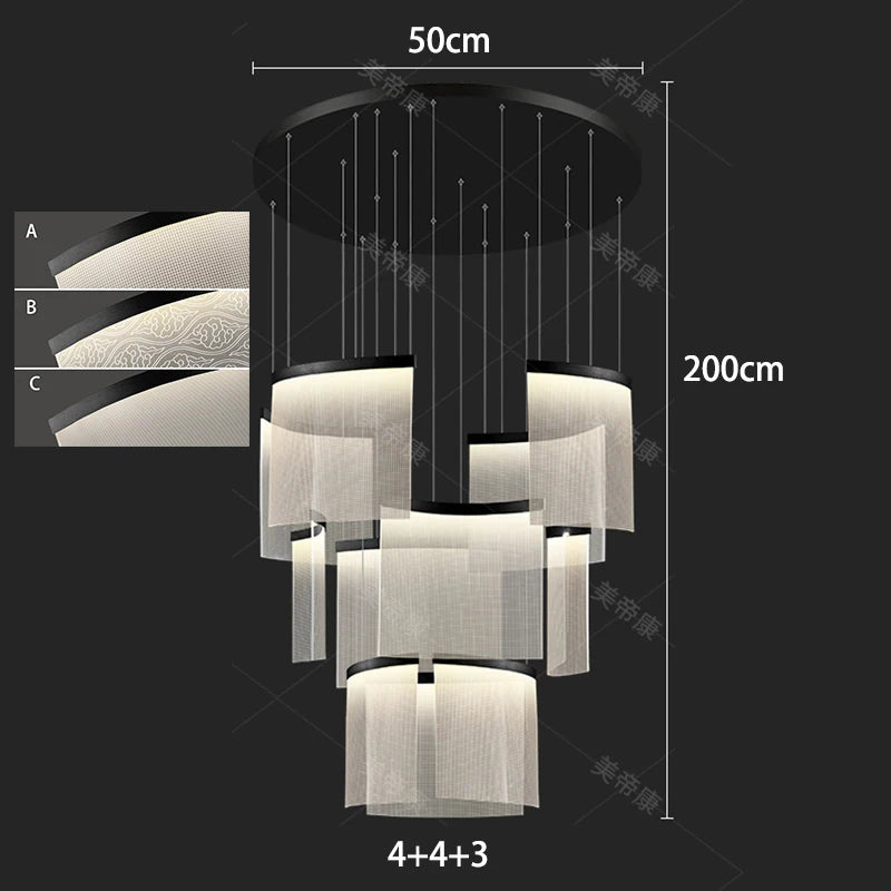 Modern home decor led lights pendant light lamps forstaircase Chandeliers for living room hanging light indoor lighting