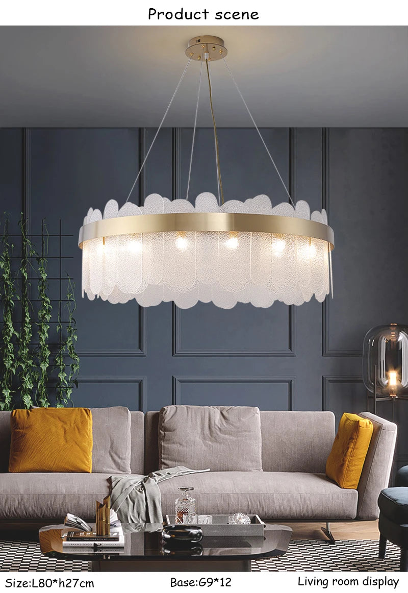 Modern Luxury Lustre Crystal Chandelier Living Room Ceiling Lights Dining Room LED Chandeliers Villa Gold Crystal Pendant Lamp